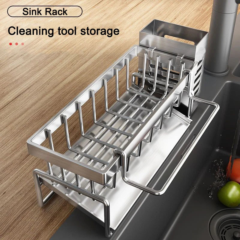 Stainless Steel Sink Cleaning Tools Rack
