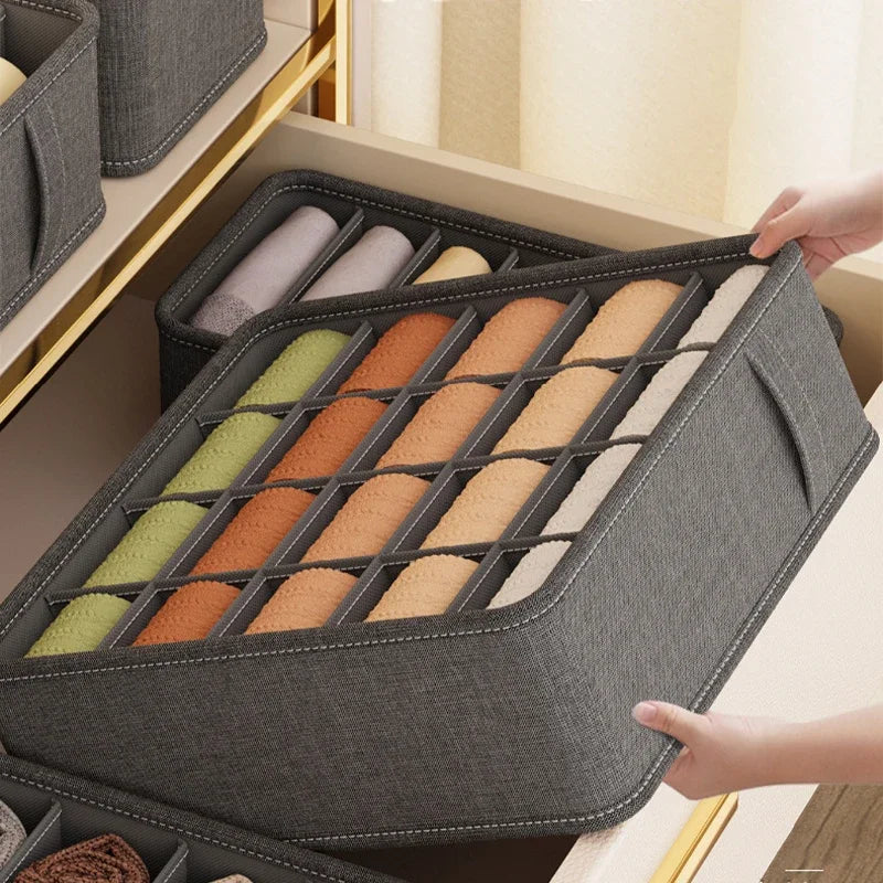 Drawer Organizer Divider Storage Box with Multiple Compartments Wardrobe Organizer for Socks Underwear and Closet Organization