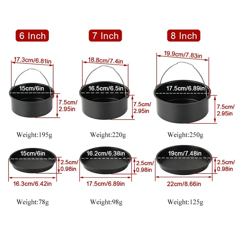 Air Fryer Pizza Pan & Baking Bucket Set