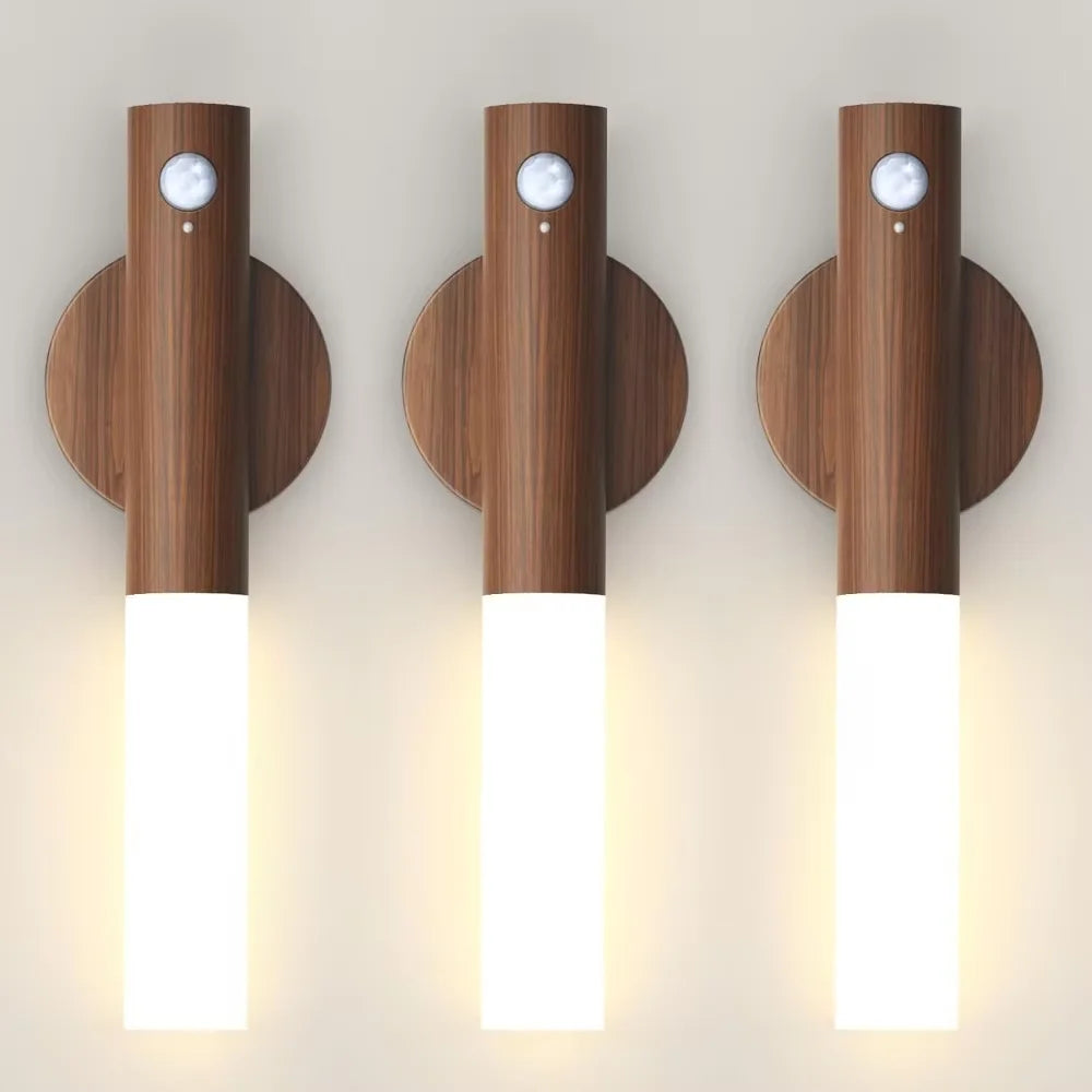 Luminária Noturna LED com Sensor de Movimento Inteligente Recarregável Magnética de Parede Portátil para Corredor, Quarto, Escadas, Banheiro, Armários e Decoração