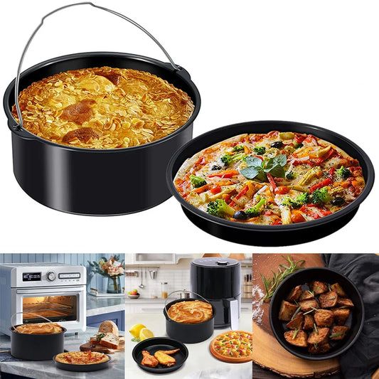 Air Fryer Pizza Pan & Baking Bucket Set