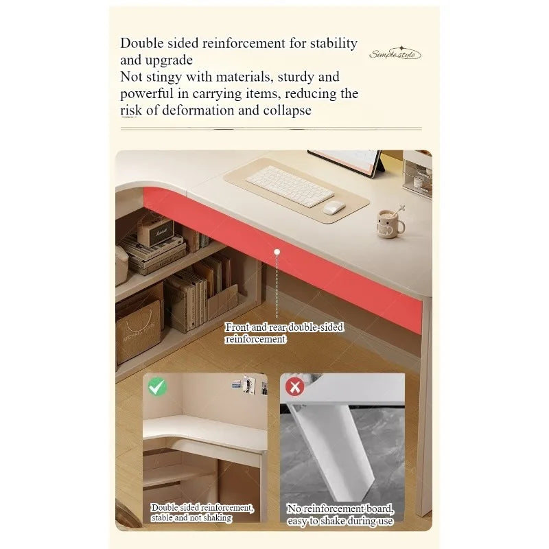 Corner Multifunctional Bookshelf Computer Desk