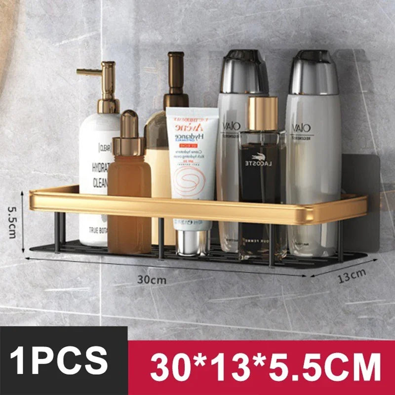 No-Drill Aluminum Shower & Kitchen Shelf