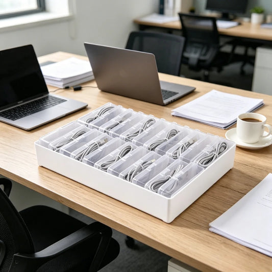 Cable Organizer Boxes - Desktop Cable Management, Charging and Accessories Organizer, Desk & Drawer Organizer for Home Storage