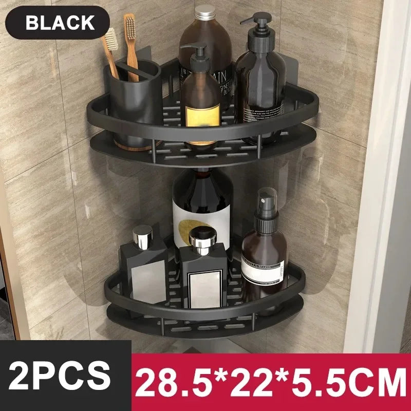 No-Drill Aluminum Shower & Kitchen Shelf