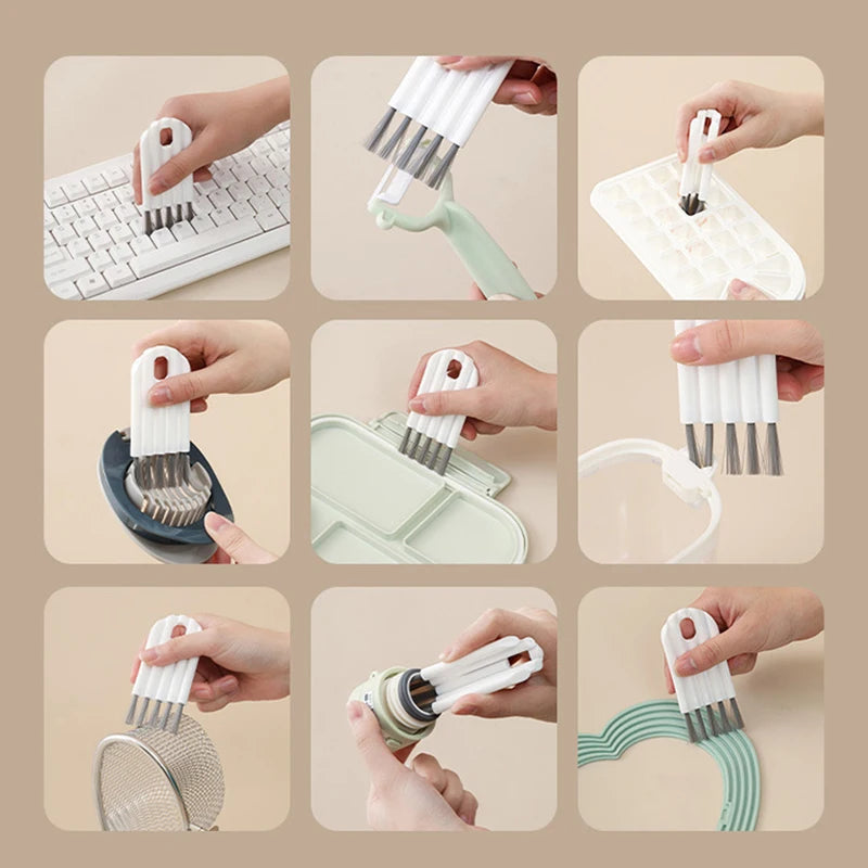 Kit de escovas de limpeza para teclado e tampa de copos com cerdas macias e ferramentas multifuncionais para remover teclas