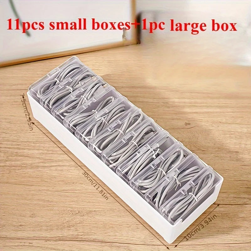 Cable Organizer Boxes - Desktop Cable Management, Charging and Accessories Organizer, Desk & Drawer Organizer for Home Storage