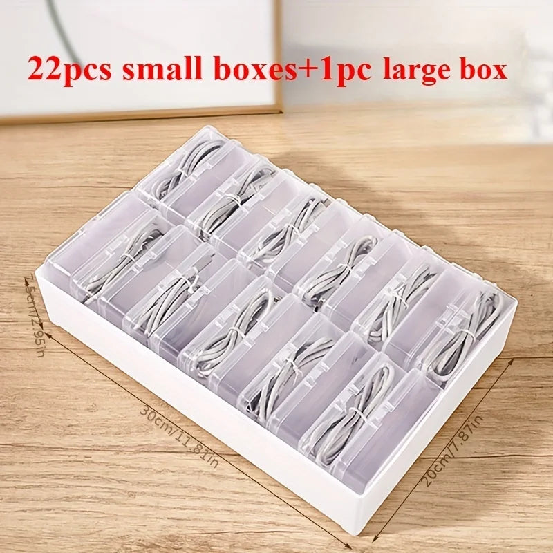 Cable Organizer Boxes - Desktop Cable Management, Charging and Accessories Organizer, Desk & Drawer Organizer for Home Storage
